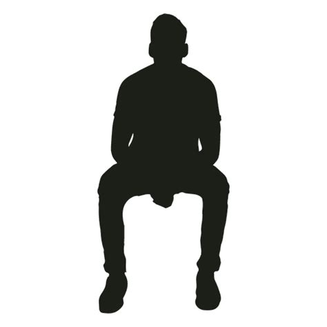 Man Sitting Leaning Forward Silhouette Transparent Png And Svg Vector File