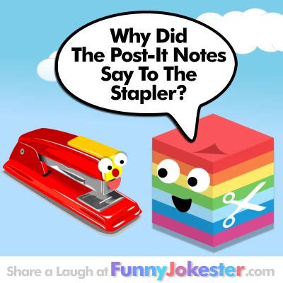Here are our favorite joke of the day clean. Funny Stapler Joke! Funny Jokes! | Daily jokes, Funny ...