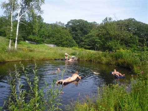 Summer Pond Floating Vermont Gay Male Rock River B B Resort Near Brattleboro