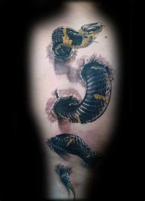 50 3d Snake Tattoo Designs For Men Reptile Ink Ideas Snake Tattoo