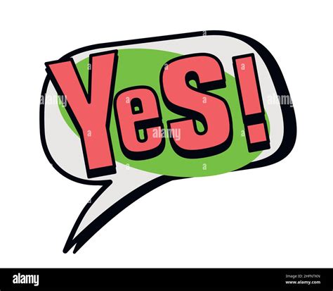 Yes Speech Bubble In Retro Style Vector Illustration Isolated On