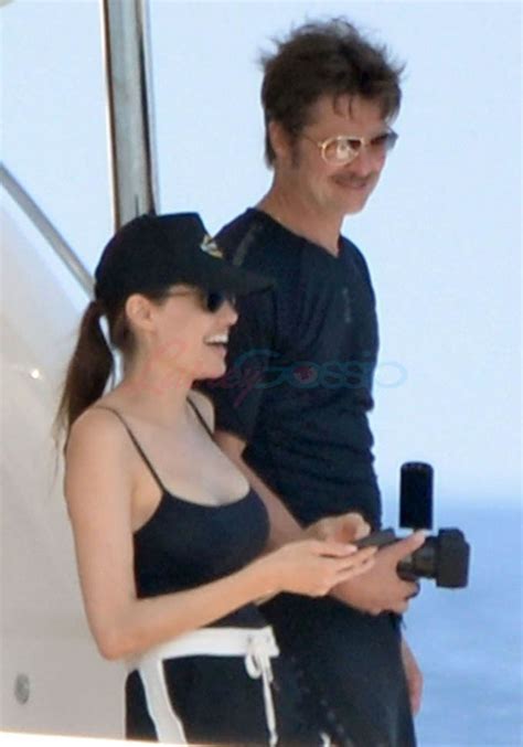 Brad Pitt And Angelina Jolie In Swim Shorts On A Boat In Maltalainey