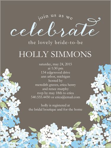 Blooming Hydrangea 4x5 Bridal Shower Invitations Shutterfly
