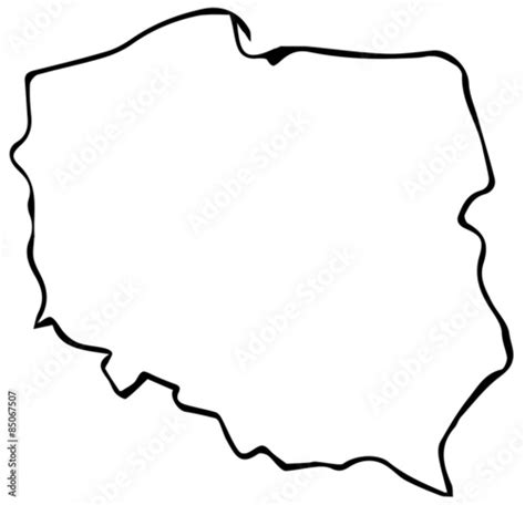 Naklejka Mapa Polski Kontury Zarys Kontur Bia Y Fototapety Foteks