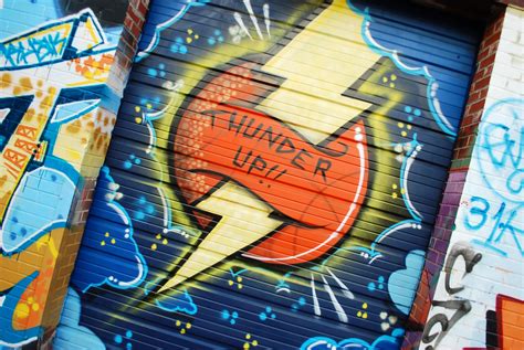 Oklahoma City Thunder Nba Basketball Poster Graffiti Wallpaper