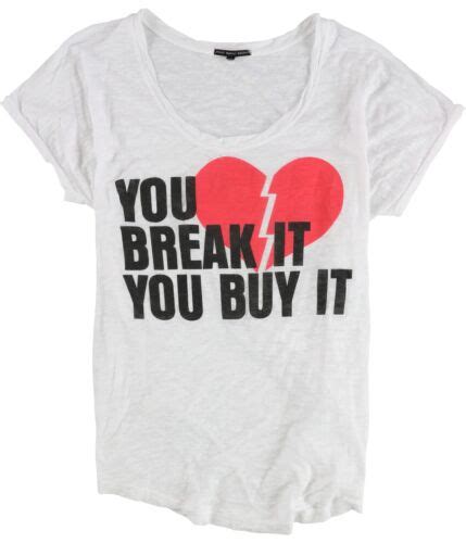 Truly Madly Deeply Womens You Break It Graphic T Shirt White Medium