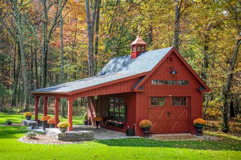 Lean To Overhangs The Barn Yard And Great Country Garages Pole Barn