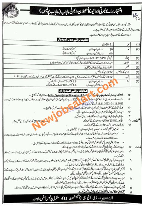Punjab Police Jobs 2022 Application Form 1500 Post Newjobsalart