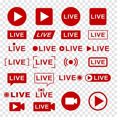 Live Streaming Icon Set 2114510 Vector Art At Vecteezy