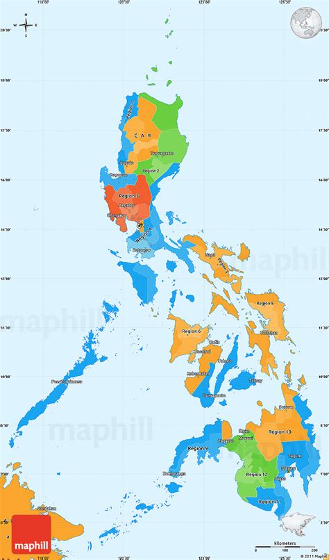 Political Simple Map Of Philippines