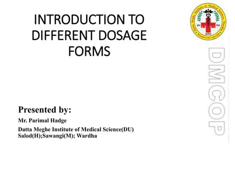 4 Introduction To Different Dosage Form Part 4ppt