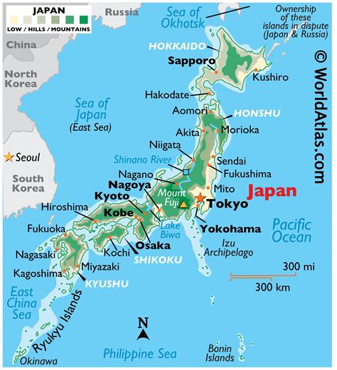Japan Maps Including Outline And Topographical Maps
