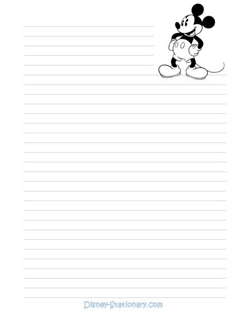 Mickey Mouse Bw Stationary 115k Cute Lined Paper Pinterest