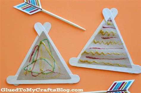 Popsicle Stick Teepees Kid Craft Summer Camp Crafts Kids Fall Crafts