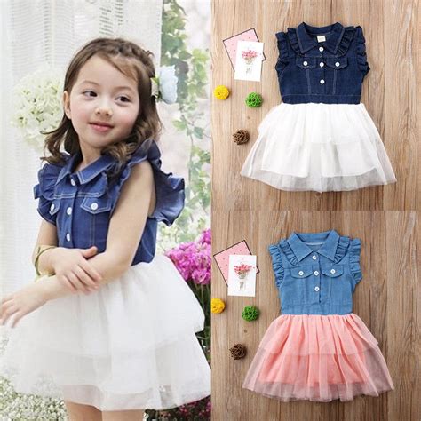 Toddler Girls Denim Tulle Dress In Dresses From Mother And Kids On