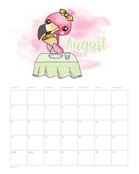 Free Printable 2020 Funny Flamingo Calendar En 2020 Flamingos Dibujos Calendario