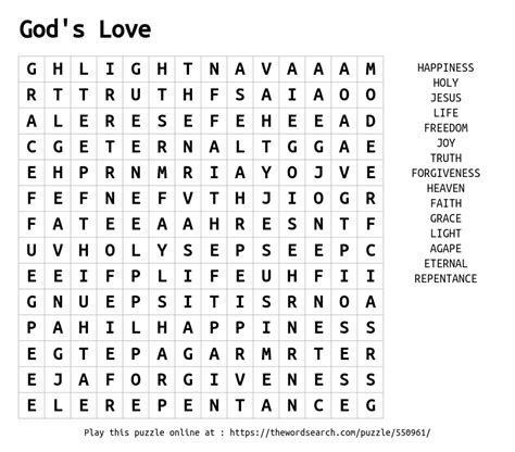 Download Word Search On Gods Love