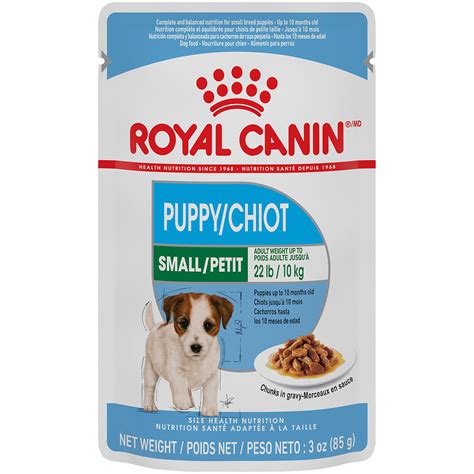 The right food should be nutritious and delicious. Small Puppy Pouch Dog Food - Royal Canin