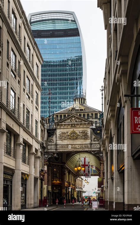 Juxtaposition Of Old And New Buildings In The City Of London Walkie