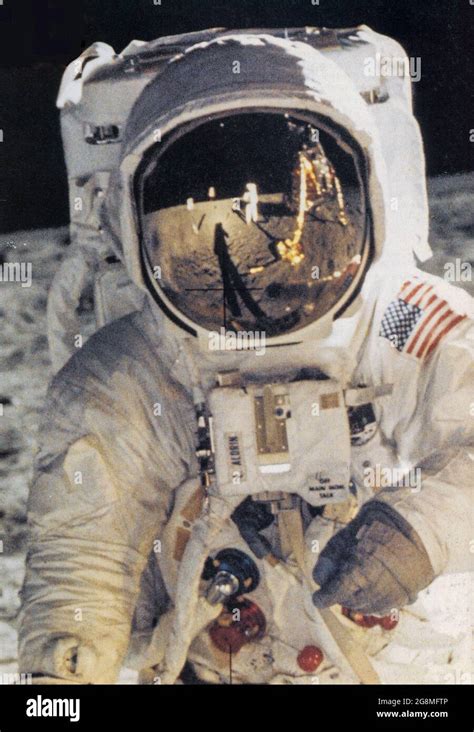 Astronaut Edwin E Aldrin Aka Buzz Aldrin Walks On The Moon In A