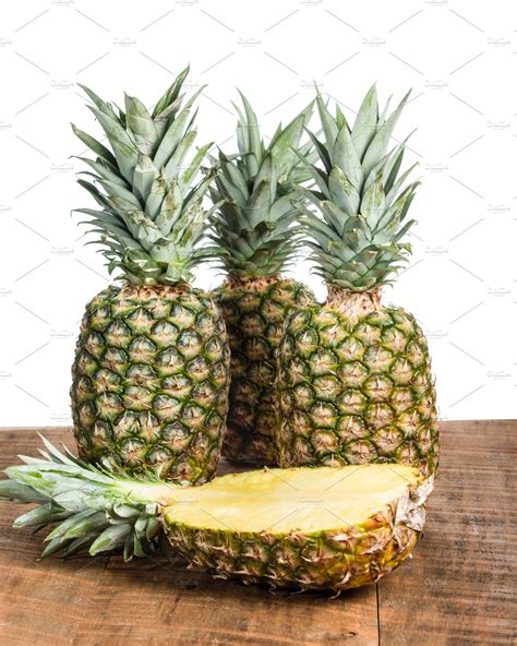 Fresh Ripe Pineapples High Quality Food Images Creative Market