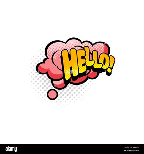 Hello Chat Message Isolated Halftone Comic Label Vector Pop Art