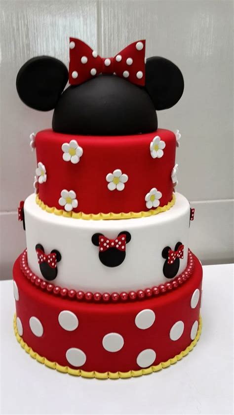 Pastel Para Fiesta Temática De Minnie Mouse Rojo Ideas Para Decorar