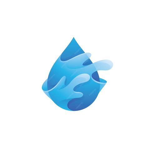 Logotipo De Gota De Agua Y Salpicadura De Líquido Vector Premium