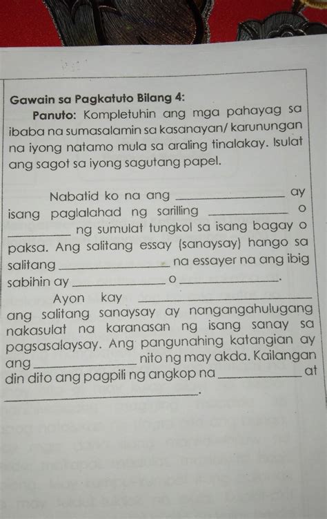 Gawain Sa Pagkatuto Bilang Panuto Kompletuhin Ang Mga Pahayag Hot Sex