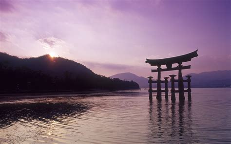 Wallpaper Japan Sunlight Landscape Sunset Sea Lake Water