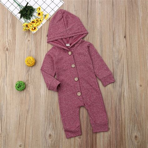 New Newborn Baby Boys Girls Hooded Rompers 2019 Infant Babies Jumpsuits