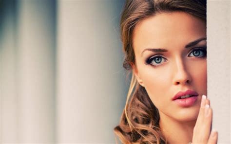 Women Model Face Brunette Blue Eyes Hd Wallpapers Desktop And
