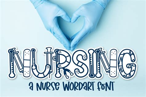 Nursing A Fun Medical Word Art Font With Clipart 1191495 Themed