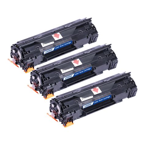 The package includes one black toner cartridge. L-ink 3 Pack Compatible HP 85A (CE285A) Black Toner ...
