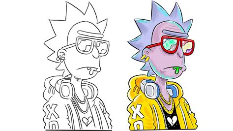 How To Draw Rick And Morty Hypebeast Youtube