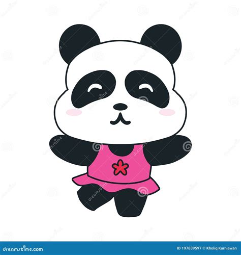 Cute Panda Dancing Cartoon Illustration Stock Vector Illustration Of