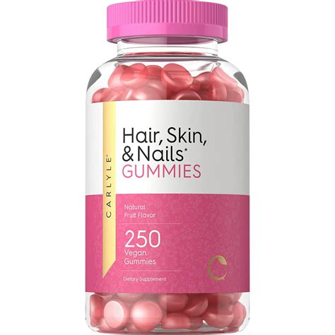Hair Skin And Nails Gummies 250 Count Fruit Flavor Gummy Vitamins