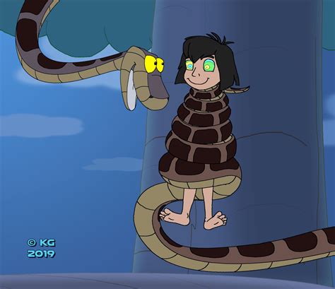 The First Encounter Kaa And Mowgli By Kylgrv On Deviantart