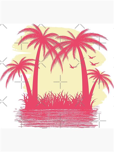 Dark Green Palm Trees Tropical Beach Poster For Sale By Bronco1015