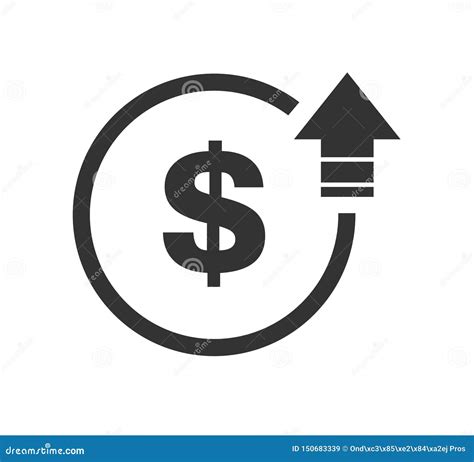 Dollar Increase Icon Money Symbol With Arrow Stretching Rising Up