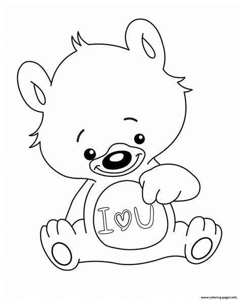 Bear I Love U Valentines Day S4f23 Coloring page Printable