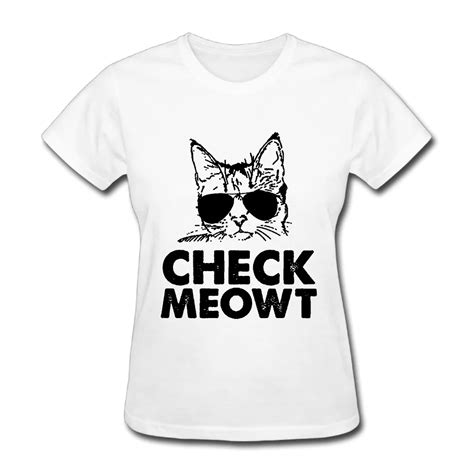 Check Me Out Meowt Female Hip Hop Best T Shirts Short Sleeve 100 Cotton Women O Neck Tops In