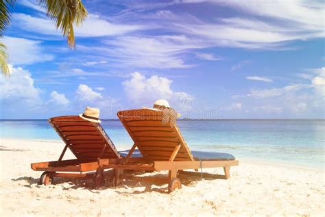 Two Chairs At The Tropical Beach Stock Image Image Of Hawaii