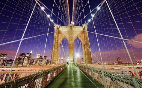Brooklyn Bridge And Manhattan Skyline New York City New