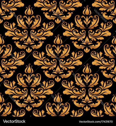 Vintage Gold Damask Pattern Royalty Free Vector Image