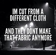 I'm cut from a different cloth, and they don't make that fabric anymore ...
