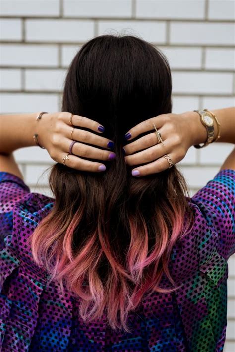 We'll bring you cool tips and also some hairstyle ideas to create your perfect hair look! ombre nails + dip dye hair (via chicityfashion.com) | Dip ...