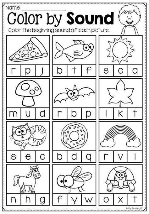 Letter Sound Worksheet Kindergarten Beginning Sounds Pack Worksheets