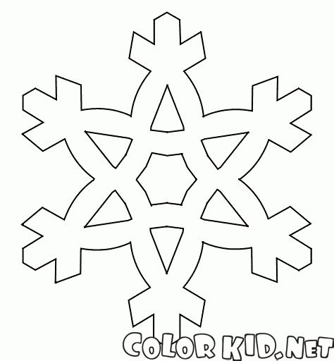 Dibujo Para Colorear Copo De Nieve Simple