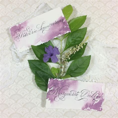 Watercolor Place Cards Calligraphy Place Cards Hand Etsy